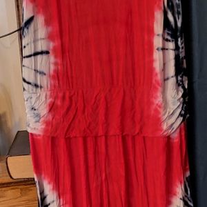 Red,White And blue long dress